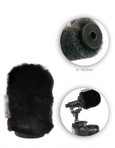 RYCOTE | 034359 | Softie noire à poils courts 10cm pour micros de diamètre de 19 à 22mm