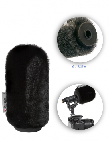 RYCOTE | 034361 | Softie noire à poils courts 15cm pour micros de diamètre de 19 à 22mm