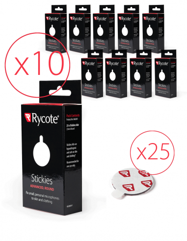RYCOTE | 066302 | Lot de 10 packs de 25 Stickies Advanced de forme ronde, diamètre 23mm