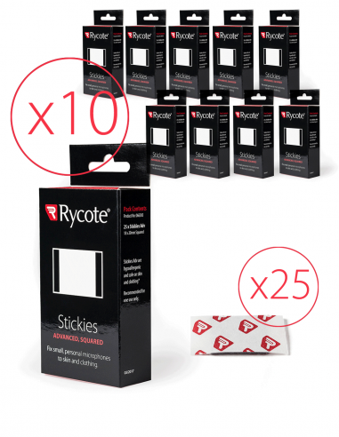 RYCOTE | 066304 | Lot de 10 packs de 25 Stickies Advanced de forme carrée, 20x20mm