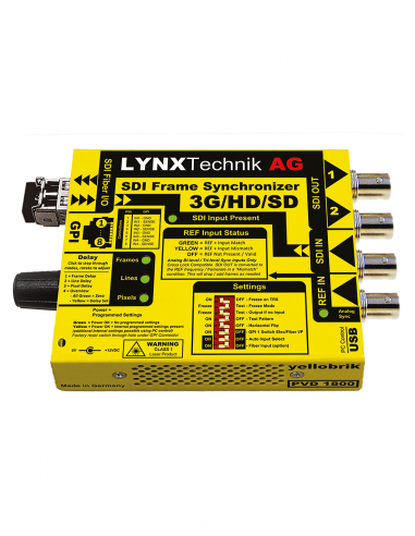 LYNX TECHNIK AG | PVD-1800 | Synchroniseur de Frame SD/HD/3G SDI avec module I/O Fibre optionnel