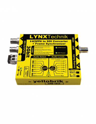 LYNX TECHNIK AG | CHD-1812 | Convertisseur 3Gbit HDMI vers SDI + Synchroniseur de Frame + Embeddeur audio analogique