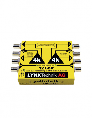 LYNX TECHNIK AG | DVD-1423 | Distributeur double canal SDI 1>3 l 12Gbit, Reclocking