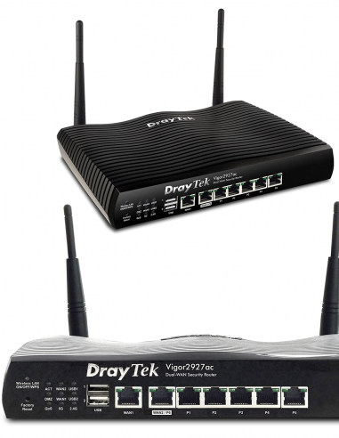 DRAYTEK | 2927ac | Routeur Multi-Wan WiFi 802.ac l Bi-bande l 5x LAN l Mesh l Ports à l’avant