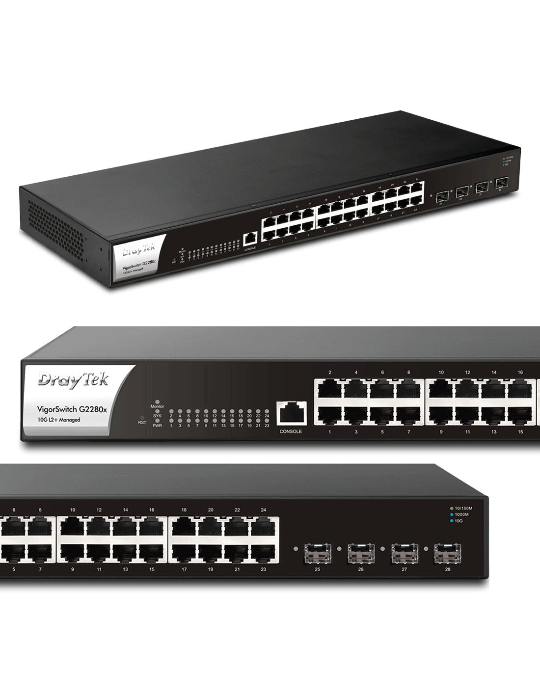 Switch PoE manageable L2+ 10G, , rack 24 ports 10/100/1000Mbps, 4 combo  UTP/SFP