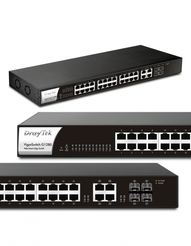 DRAYTEK | G1280 | Switch 28-ports (24 ports Gigabit, 4 ports SFP), Manageable