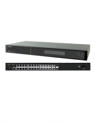 LUXUL | AMS-2624P | Switch 24 ports Gigabit Ethernet | 2 Ports Uplink