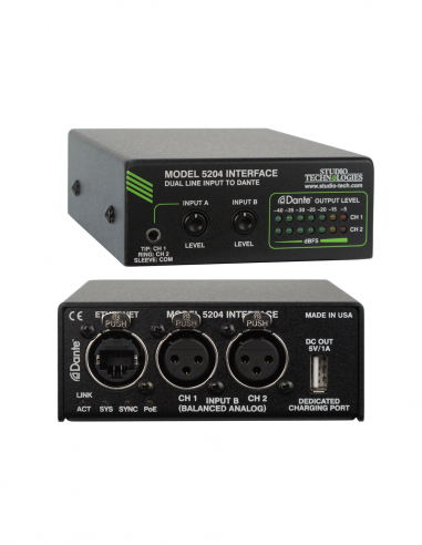 STUDIO TECHNOLOGIES | M5204 | Interface 2 entrées Audio Analogiques vers DANTE™