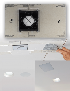 Interface de montage mur plein pour enceinte AS 6" grille carrée ronde de SONANCE