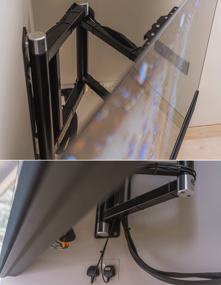 FUTURE AUTOMATION | DA1 | Support TV Mural Double Articulation à Ouverture de 0 à 90° | Gauche ET Droite | Taille 1