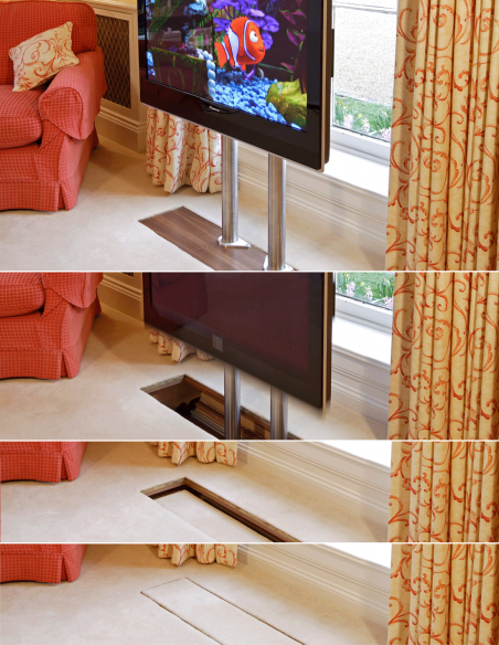 création d'un meuble télé encastrer sur mesure avec système pivotant