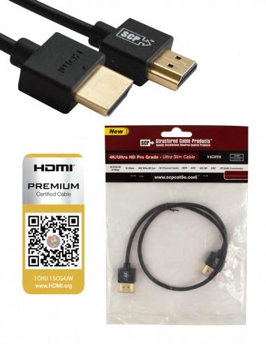 SCP | 940-6B | Câble HDMI High Speed 2.0 | 4K-UHD | 18Gbps | 180cm