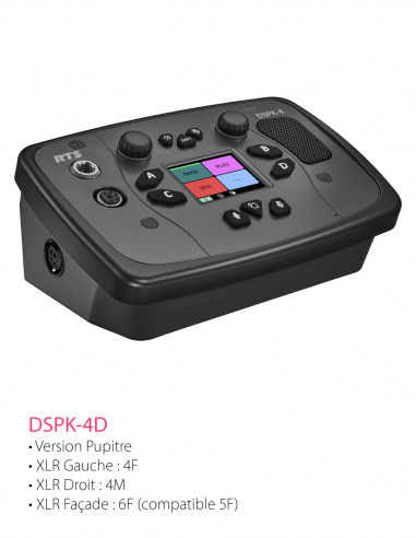 RTS | DSPK-4D | Pupitre Digital Partyline | 4 clés | Version Desktop