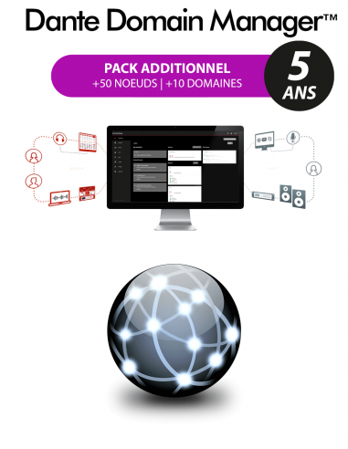 AUDINATE | DDM-UG-50N10D-TRM-5Y | Pack Additionnel DDM | +10 Domaines | +50 Noeuds | 5 ans