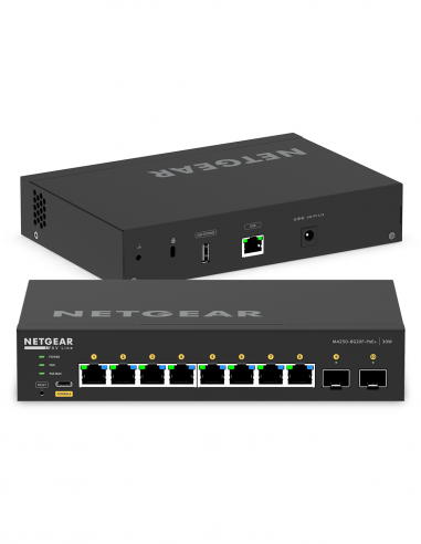 NETGEAR AV | GSM4210PX | Switch 10 ports (8 PoE+) Gigabit Ethernet | 2 Ports SFP+