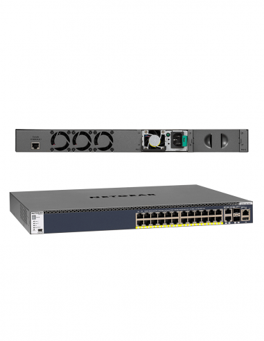 NETGEAR AV | GSM4328PA | Switch 24 ports (PoE+) Gigabit Ethernet | 2 Ports SFP+ 10Gb