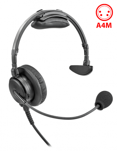 RTS | PHS-A4M-300 | Micro-casque Léger Fermé Monaural Premium | A4M