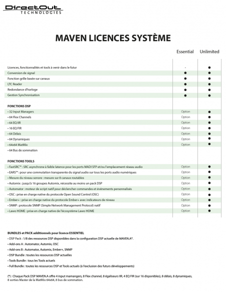 DIRECTOUT  TECHNOLOGIES | MAVEN.A (ESSENTIAL) | Processeur Audio Modulaire Compact | Licence ESSENTIAL