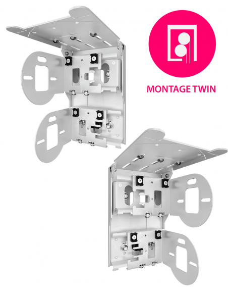 FUTURE AUTOMATION | SB-TWIN-L100-ADJ-EX | Supports Ajustables 6-axes pour 2 Stores LUTRON 100 | Montage TWIN