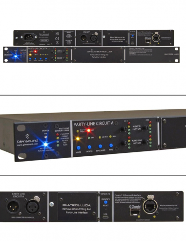 GLENSOUND&nbsp;|&nbsp;BEATRICE Lucia 1&nbsp;|&nbsp;Interface 2-Fils vers Dante/AES67 | 1 module Party-Line
