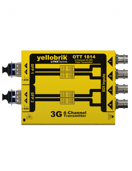 LYNX TECHNIK AG&nbsp;|&nbsp;OTT-1814&nbsp;|&nbsp;Émetteur Convertisseur 3G-SDI BNC vers Fibre