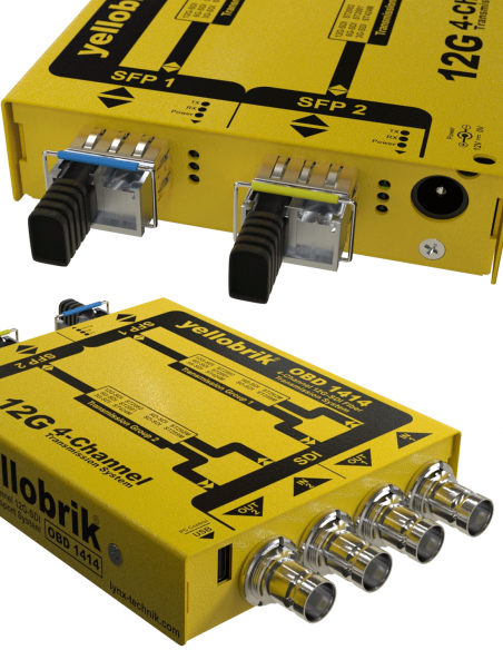 LYNX TECHNIK AG&nbsp;|&nbsp;OBD-1414&nbsp;|&nbsp;Émetteur et Récepteur Convertisseurs 12G-SDI Fibre - BNC