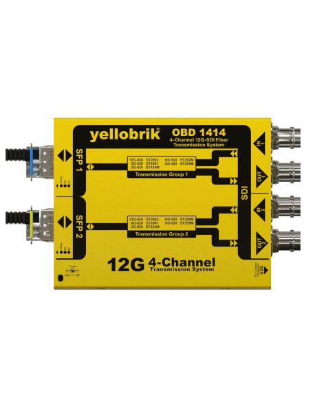 LYNX TECHNIK AG&nbsp;|&nbsp;OBD-1414&nbsp;|&nbsp;Émetteur et Récepteur Convertisseurs 12G-SDI Fibre - BNC