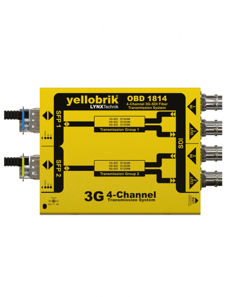 LYNX TECHNIK AG&nbsp;|&nbsp;OBD-1814&nbsp;|&nbsp;Émetteur et Récepteur Convertisseurs 3G-SDI Fibre - BNC