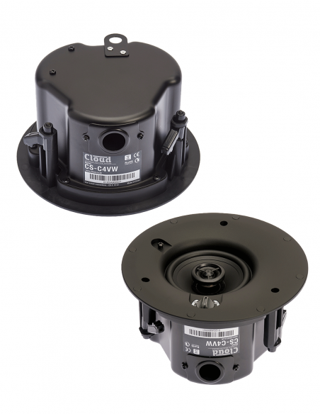 CLOUD&nbsp;|&nbsp;CS-C4VW&nbsp;|&nbsp;Enceinte Plafond 4''| 2 voies | 20W@16Ω et 100V| Grille Ronde Blanche