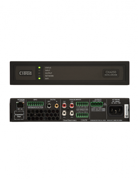 CLOUD&nbsp;|&nbsp;CXA250&nbsp;|&nbsp;Amplificateur IP numérique | 1 ou 2 canaux | 250W | Hi-Z-Lo-Z