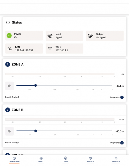 CLOUD&nbsp;|&nbsp;CXA215K&nbsp;|&nbsp;Amplificateur IP numérique | 2 ou 4 canaux | 3000W | Hi-Z-Lo-Z