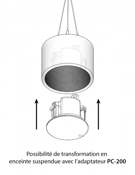 CLOUD&nbsp;|&nbsp;CS-CSUB8B&nbsp;|&nbsp;Subwoofer Plafond 8''| 100W@4Ω / @100V| Noir