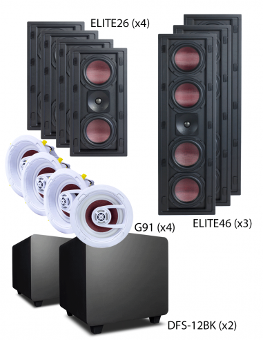 TRUAUDIO&nbsp;|&nbsp;ELITE-7.2.4&nbsp;|&nbsp;Pack Home-Cinéma 7.2| 7 enceintes 6,5'' + 4 enceintes 9'' | 2 Subs. 12'' 