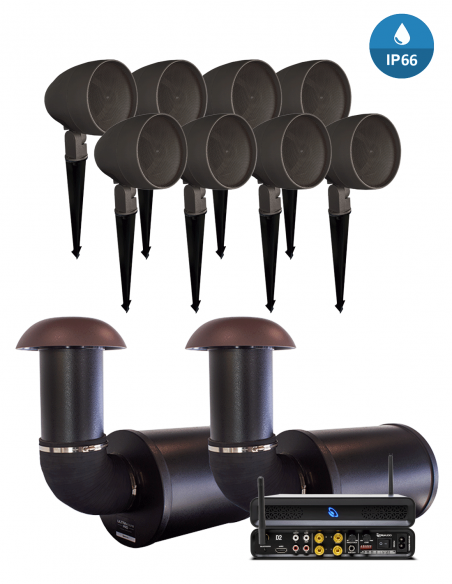 TRUAUDIO&nbsp;|&nbsp;ULTRA10-8.2 AMP&nbsp;|&nbsp;Pack Sonorisation Extérieur | 8 enceintes 4,5'' | 2 Subs. 10'' | 2 Amplis