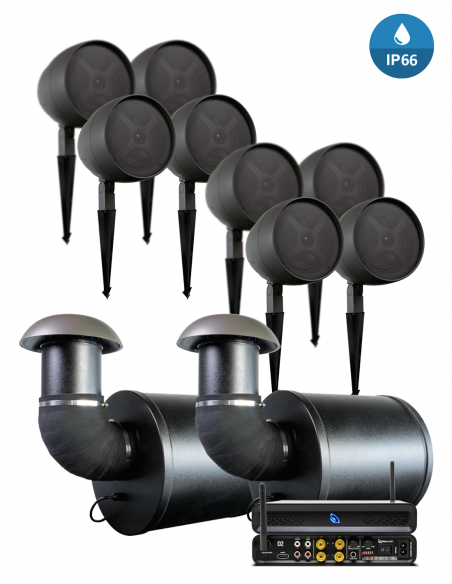 TRUAUDIO&nbsp;|&nbsp;ULTRA12-8.2 AMP&nbsp;|&nbsp;Pack Sonorisation Extérieur | 8 enceintes 6,5'' | 2 Subs. 12'' | 2 Amplis