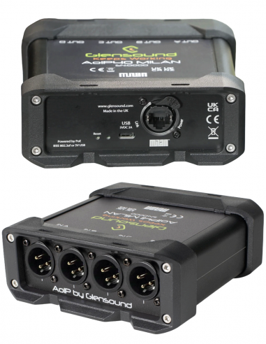 GLENSOUND&nbsp;|&nbsp;AOIP4O-MILAN&nbsp;|&nbsp;Interface AVB-MILAN vers 4 Sorties Anlogiques 