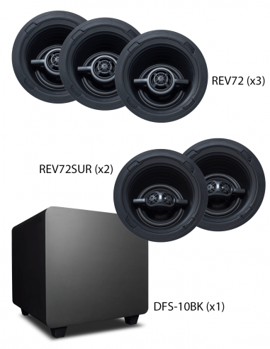 TRUAUDIO&nbsp;|&nbsp;REV72-5.1&nbsp;|&nbsp;Pack Home-Cinéma 5.1| 3 LCR 7'' + 2 Surround 7'' | 1 Sub 10'' 