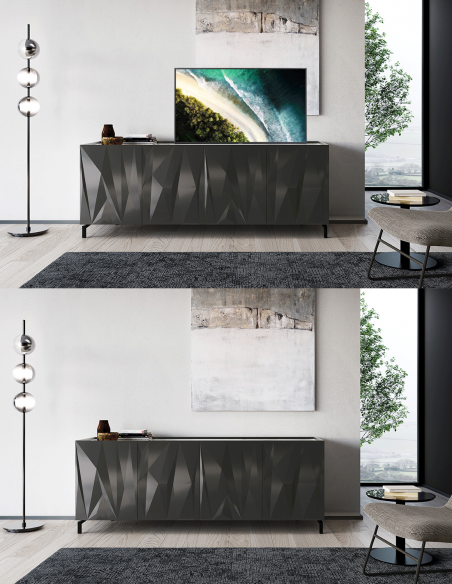 SEA AND SYMPHONY&nbsp;|&nbsp;7004-AZ-1140-4G-AL&nbsp;|&nbsp;Ascenseur Double-Course TV ≤ 85'' avec Trappe Motorsiée
