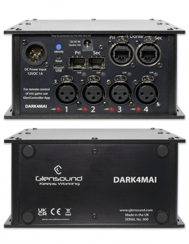 GLENSOUND&nbsp;|&nbsp;DARK4MAI (MKII)&nbsp;|&nbsp;Préampli Micro portable DANTE | 4 Entrées