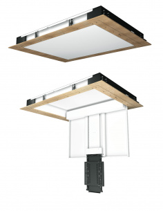 CHRT - Trappe plafond avec bras télescopique pour escamotage écran TV - Future Automation