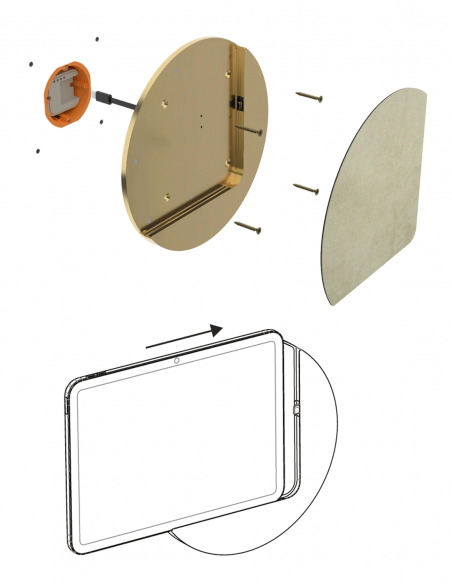 DISPLINE&nbsp;|&nbsp;Sunset Wall PRO-T&nbsp;|&nbsp;Station d'Accueil Murale pour iPad PRO 11'' | Titanium