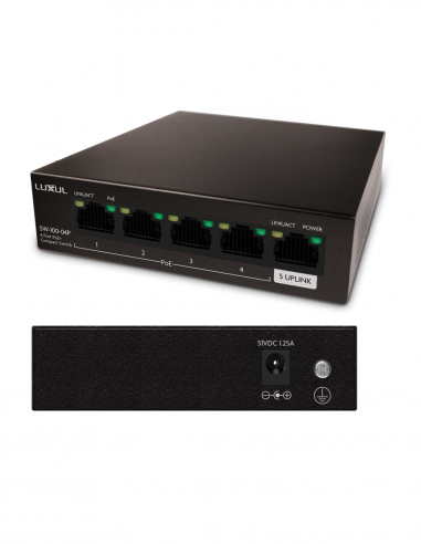 LUXUL | SW-100-04P | Switch 4 ports PoE+ Gigabit Ethernet