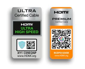 Labels HDMI ULTRA et PREMIUM !