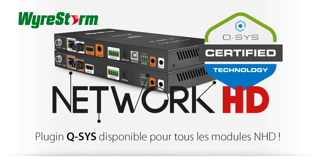 Modules AvoIP NetworkHD de Wyrestorm compatibles Q-SYS !