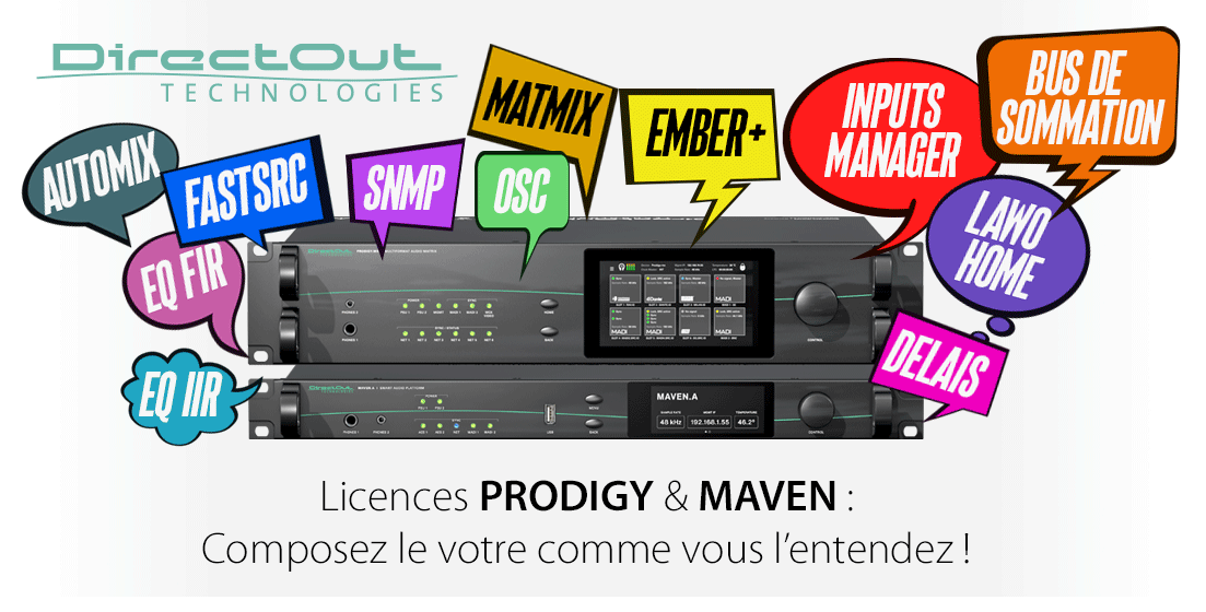 Nouvelles licences PRODIGY et MAVEN de DirectOut !