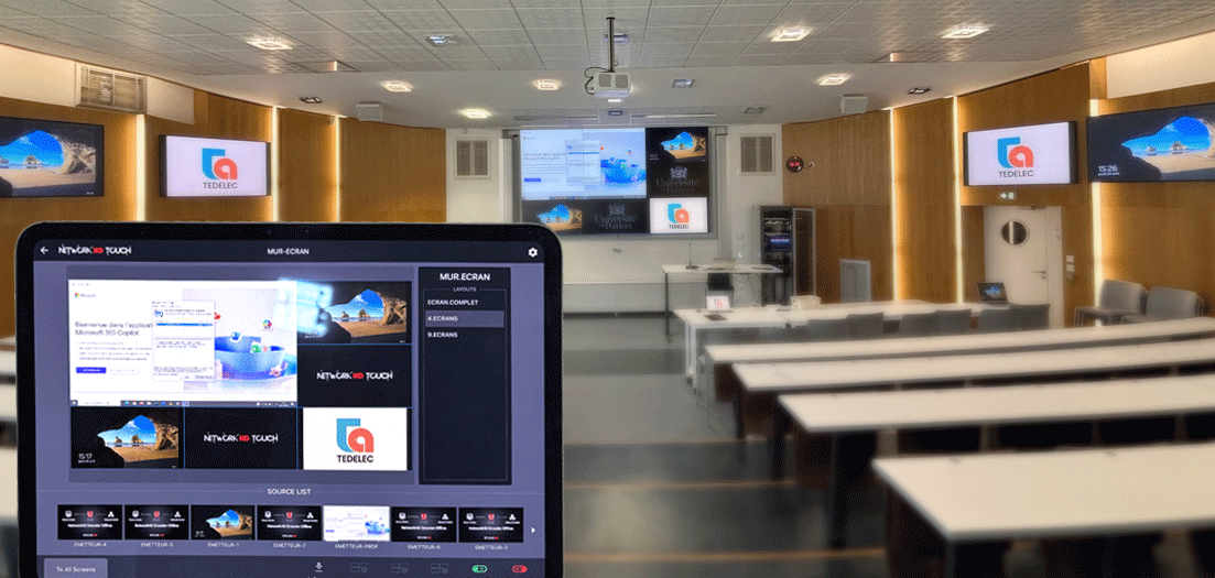 Amphithéâtre de l'ENSAR avec interface de contrôle sur iPad !