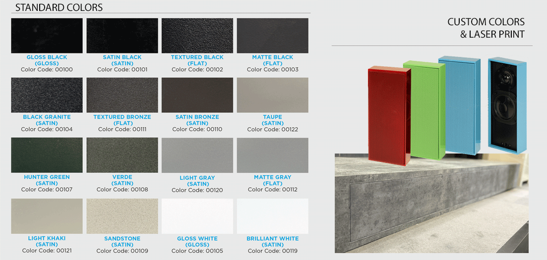 Finitions disponibles pour enceintes OT JAMES by Sonance !
