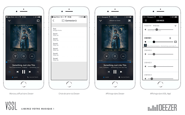 Exemple d'interfaces Deezer sur téléphone mobile !