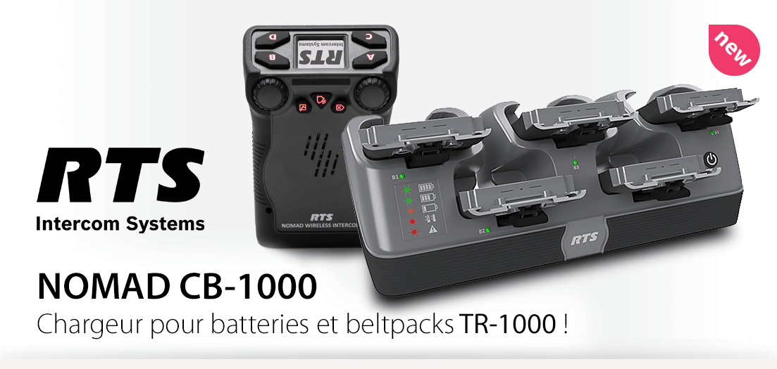 RTS Intercom : NOMAD CB-1000, chargeur de batteries et beltpacks TR-1000 !
