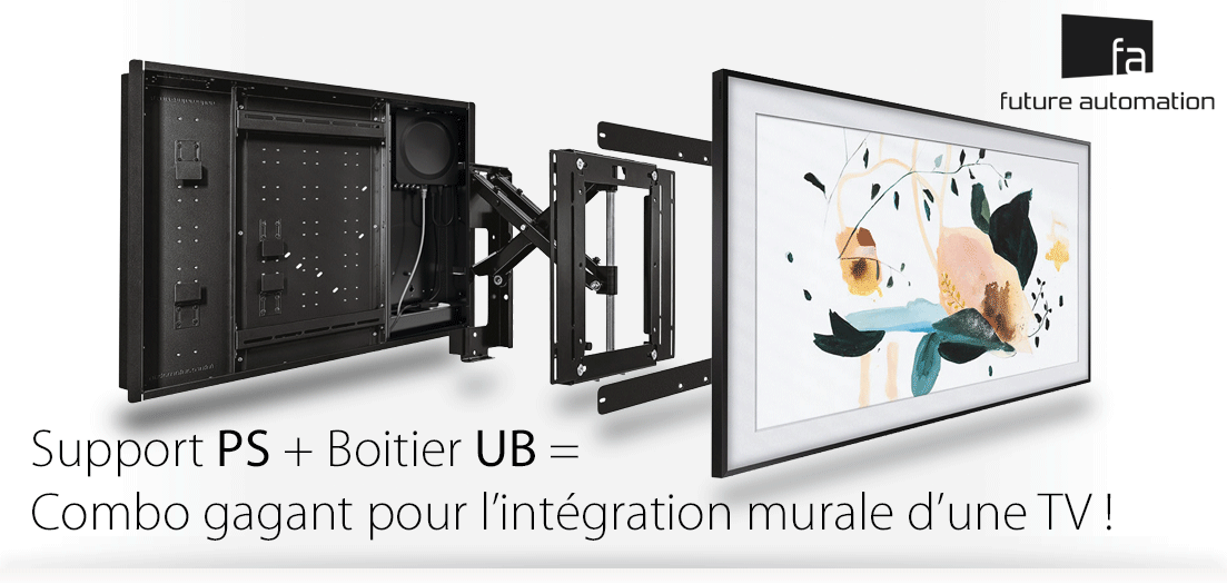 Support PS et boitier UB, le combo gagnant pour l'int&eacute;gration murale d'une TV !